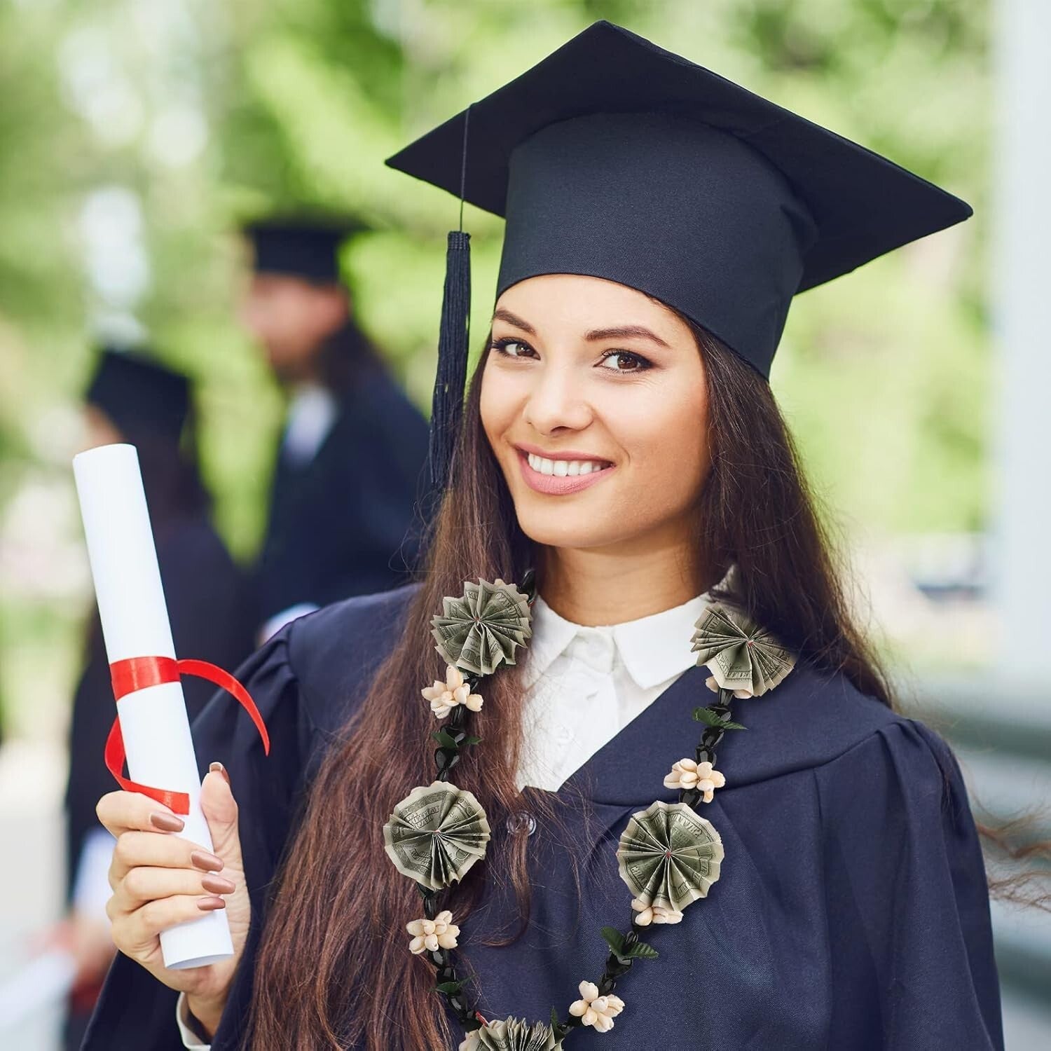 Pack of 6 Adjustable Hawaiian Kukui Nut Leis - 32'' Graduation Accessories