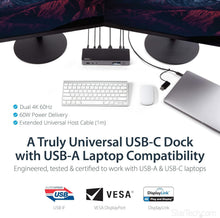 Load image into Gallery viewer, Universal Hybrid Laptop Docking Station - Dual 4K HDMI &amp; DisplayPort Support