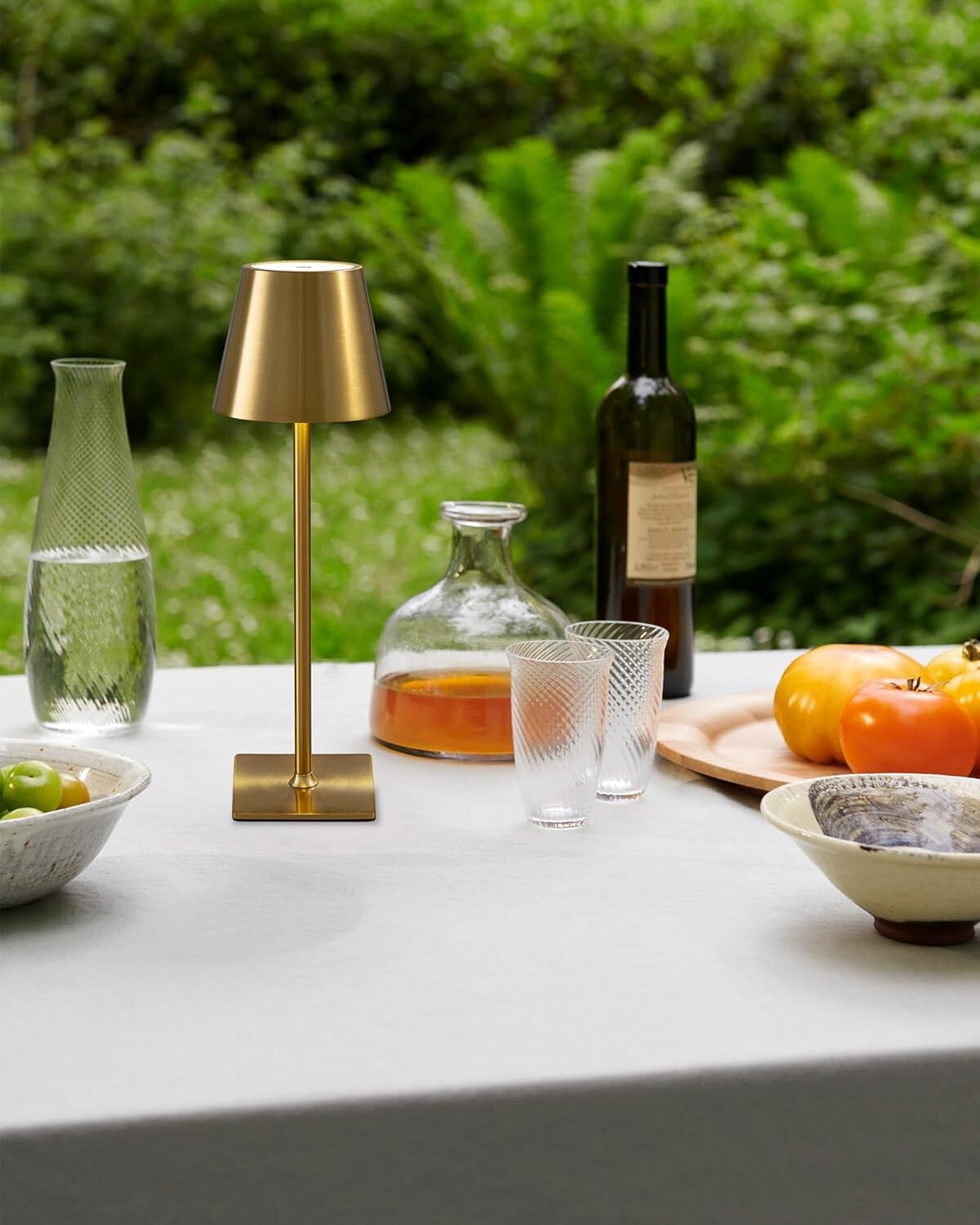 Battery Powered LED Desk Lamps, Waterproof Gold Finish, Perfect for Outdoor Use