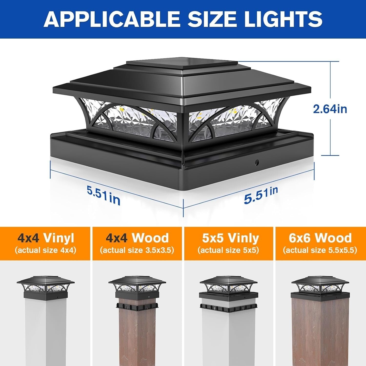 Durable IP64 Waterproof Solar Post Lights - Easy Install for All Outdoor Posts