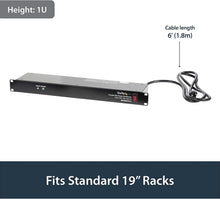 Load image into Gallery viewer, Power Distribution Unit with 8 Outlets - 1U Rack Mount &amp; Surge Protection