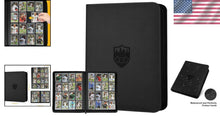 Load image into Gallery viewer, Comprehensive Black Card Portfolio - 16-Pocket for Baseball, Yu-Gi-Oh &amp; More