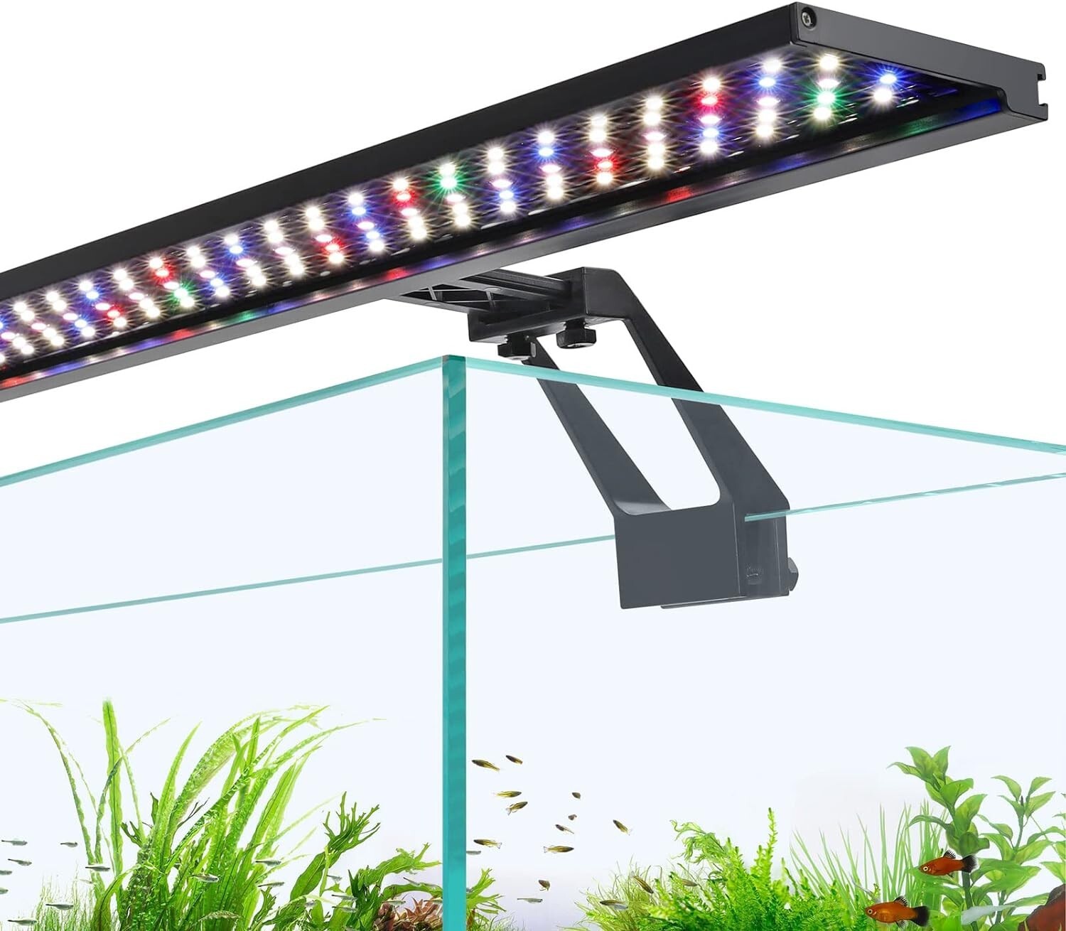 18W Day-Night Dual Timer Aquarium Light with Adjustable Brightness and Colors