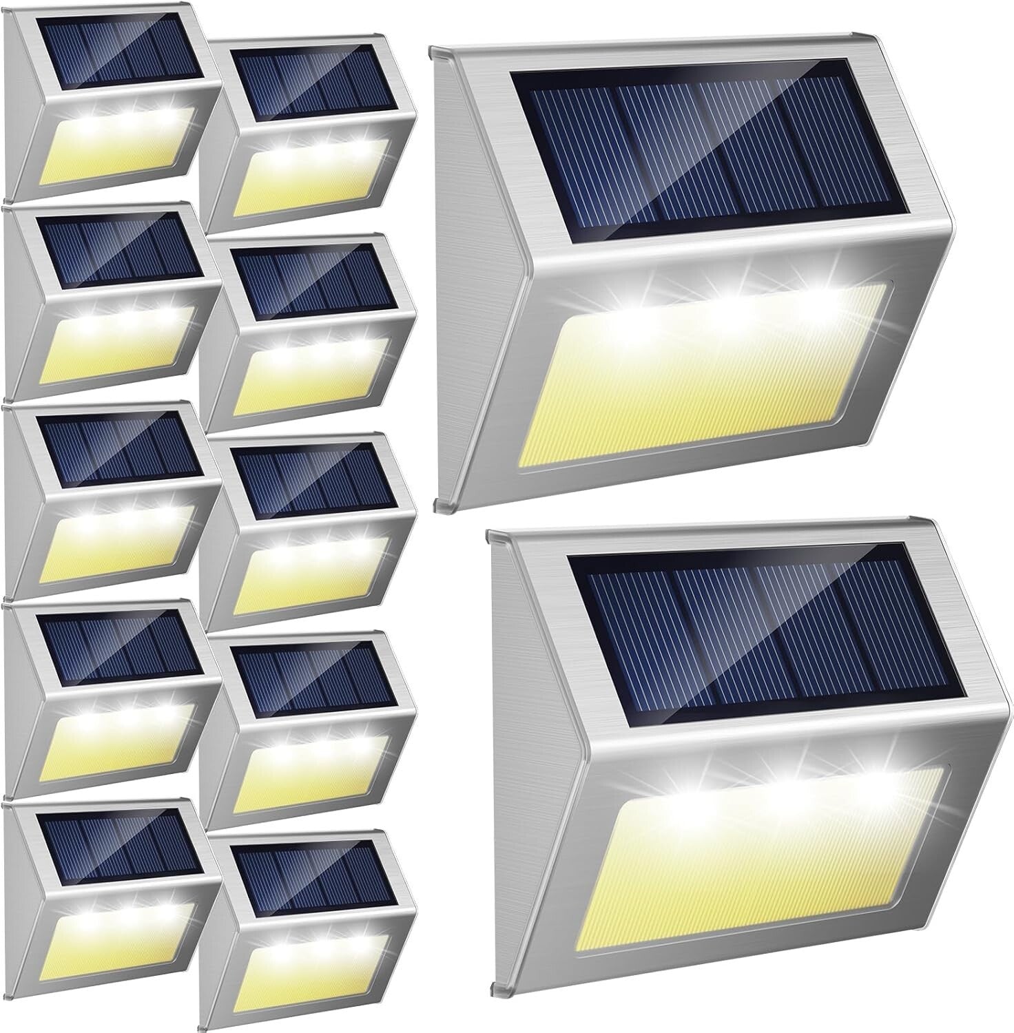 Efficient Solar Powered Deck Lights - 12 Pack Warm Light for Patios and Gardens
