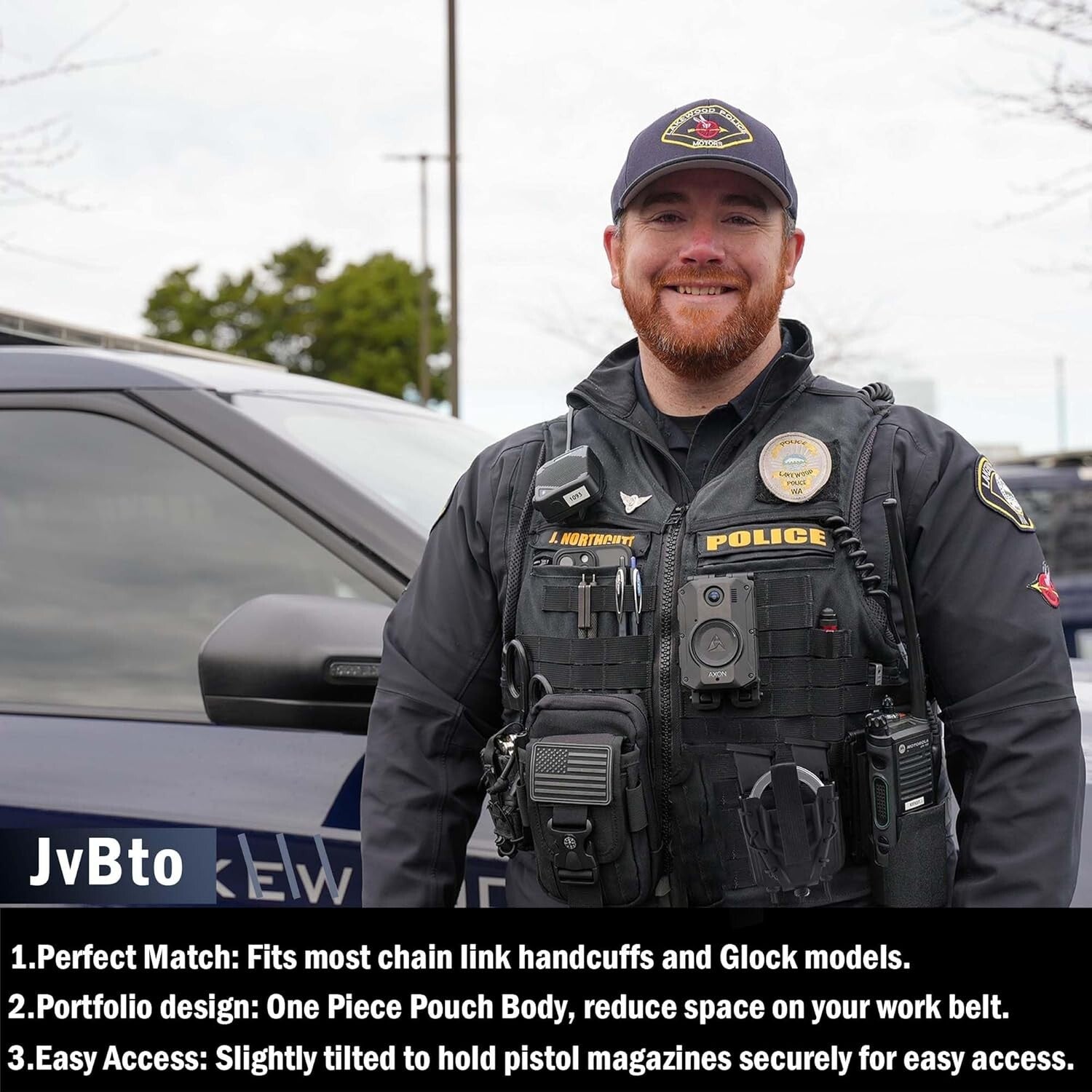 Flexible Shoulder Holster for Glock Magazines and Handcuffs - Easy Access Design