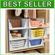 Load image into Gallery viewer, 5 Pack Stackable Closet Organizers - Multi-Functional Storage Bins for Any Room