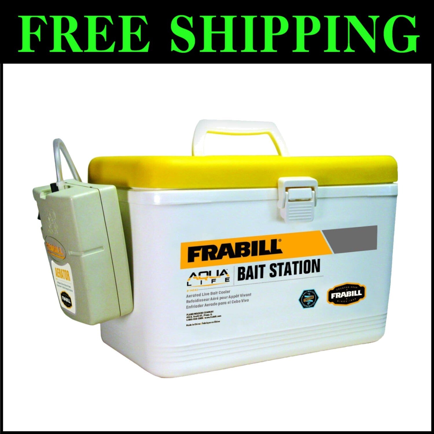 Multifunctional Fishing Bait Container with Portable Aerator - 8-Quart Capacity