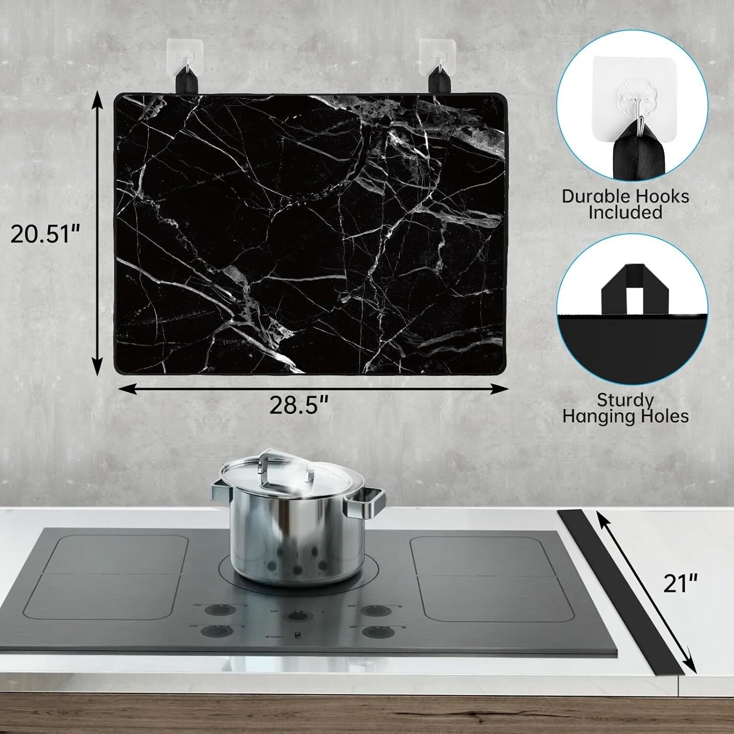 Extra-Large Heat Resistant Glass Stove Top Cover - Dishwasher Safe & Decorative