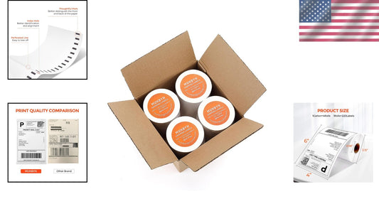 Durable 4"x6" Direct Thermal Shipping Labels, 880 Labels Total, Eco-Friendly