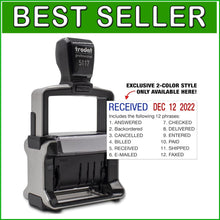 Load image into Gallery viewer, Professional Self-Inking 12-Message Date Stamp for Efficient Document Management