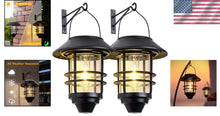 Load image into Gallery viewer, Stylish Waterproof Hanging Solar Lanterns for Garden and Outdoor Use - 2 Pack