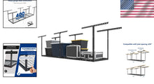 Load image into Gallery viewer, Adjustable Overhead Garage Storage Rack - Metal, 400lbs Capacity, Easy Install