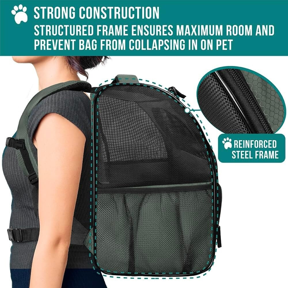 Large Capacity Cat Carrier Backpack - Ideal for Traveling and Hiking Adventures