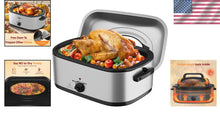 Load image into Gallery viewer, Versatile 24 Quart Electric Turkey Roaster with Cool-Touch Handles - Easy Clean