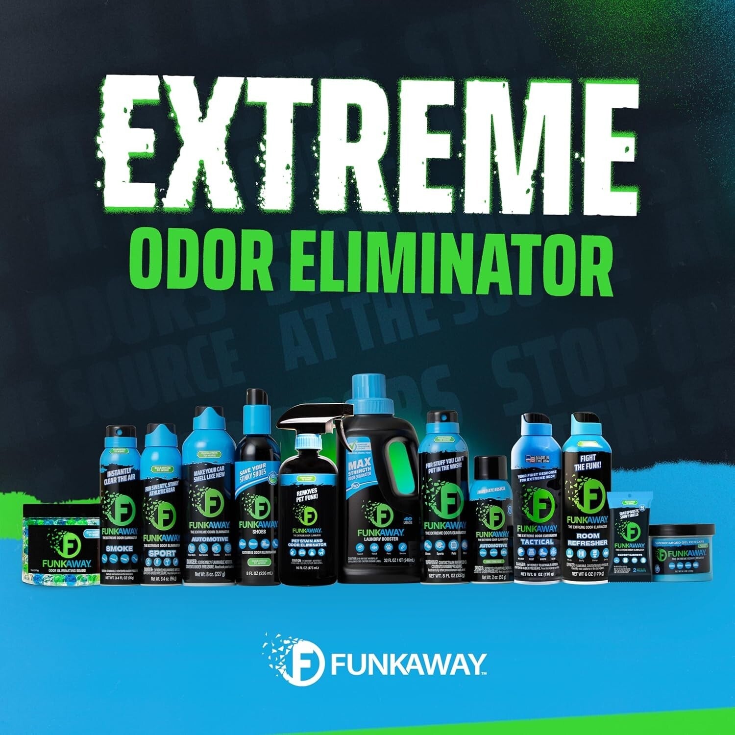 Extreme Odor Eliminator Spray, Fresh Scent, TSA Compliant Travel Mini, 12 Pack