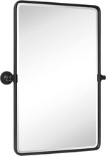 Load image into Gallery viewer, Beveled Rectangular Black Metal Framed Bathroom Mirror - 30x20" Tilting Design