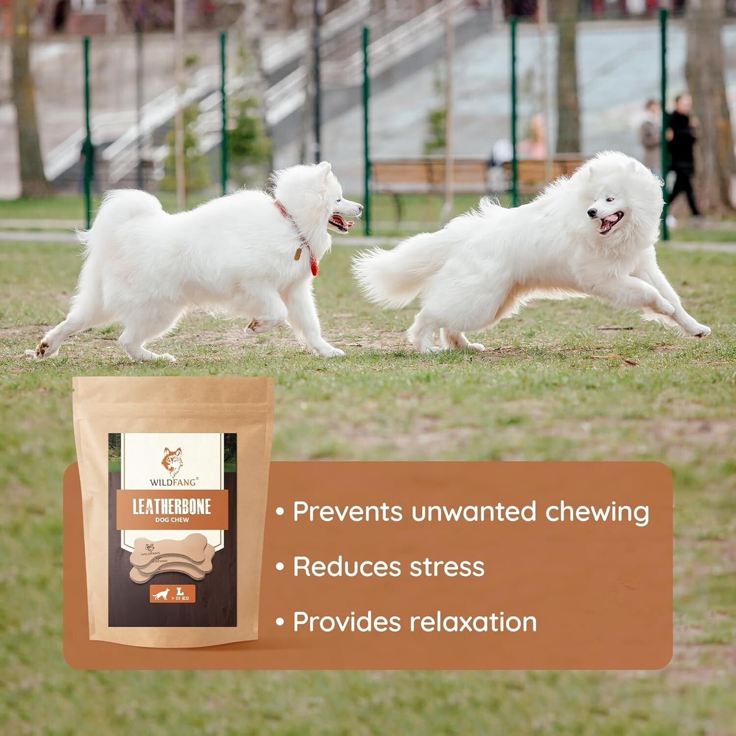 Durable Chew Sticks - Ethical Leather Dog Bones for Healthy Teeth - 3 Count