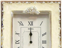 Load image into Gallery viewer, Beautiful Free-Standing 25th Anniversary Quartz Clock - Silver Floral Design