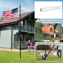 Load image into Gallery viewer, Versatile 25 FT Black Flag Pole with 3x5 Flag - Space-Saving and Elegant Design
