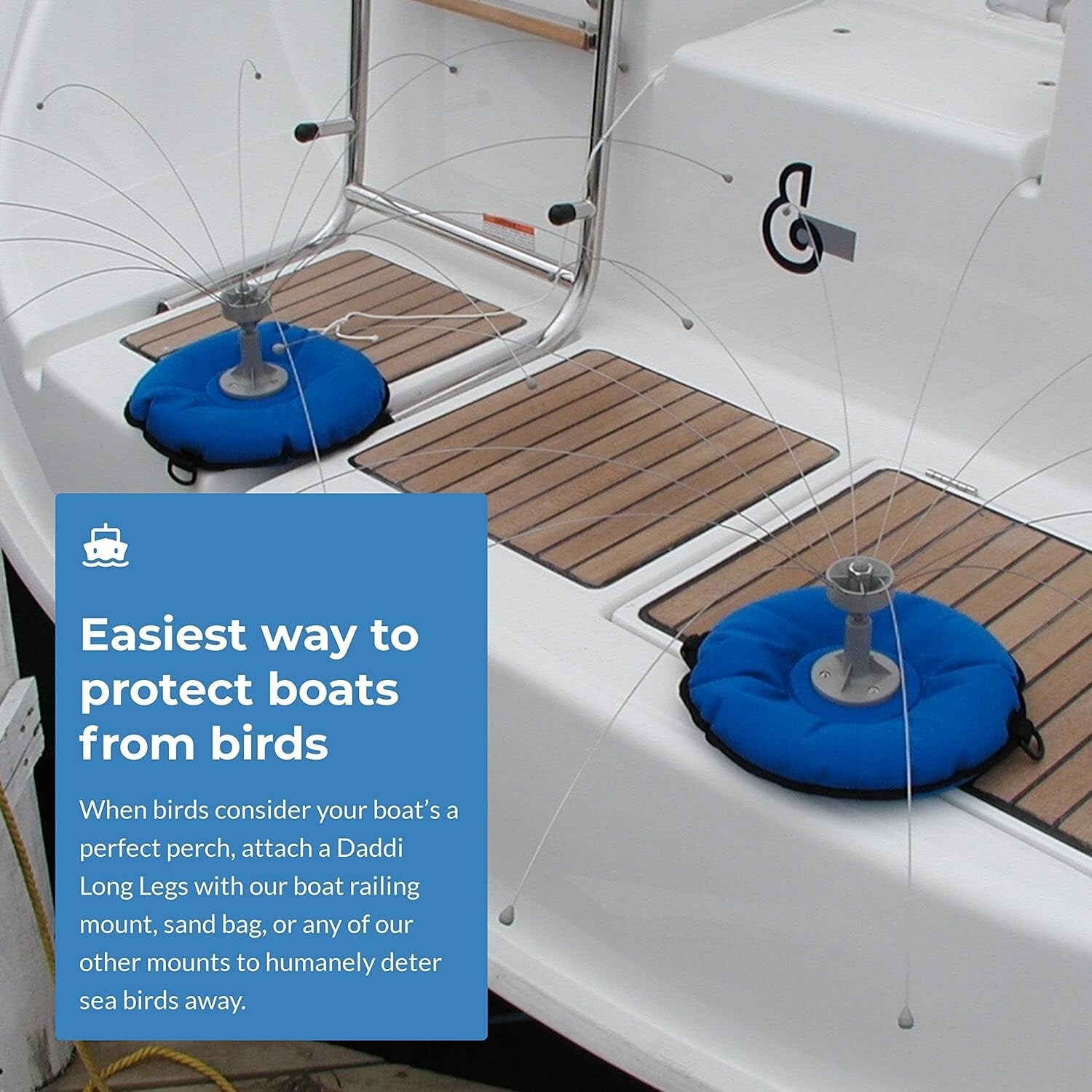 Easy-to-Install Daddi Long Legs Bird Deterrent - Protects Boats & HVAC Units