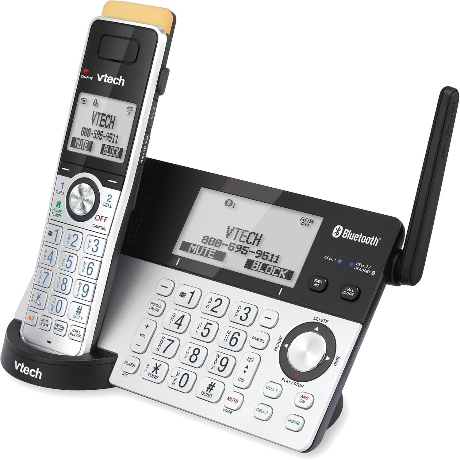 Long Range Cordless Phone System – Bluetooth Connect & Expandable to 12 HS
