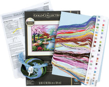 Load image into Gallery viewer, Gold Collection Cross Stitch Kit: Scenic Japanese Garden Art - 16 Count Aida