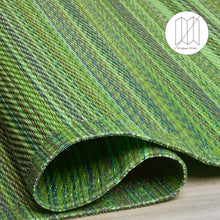Load image into Gallery viewer, Eco-Friendly Cancun Green Outdoor Rug - Striped &amp; Stain Resistant - 4x6 ft