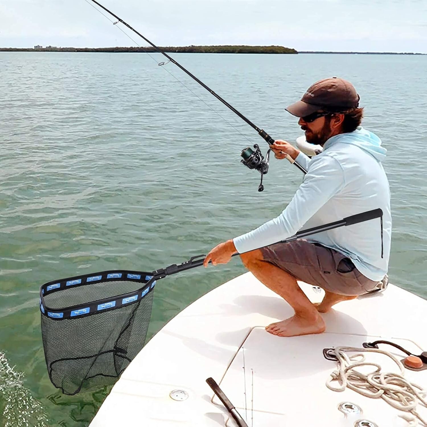 Lightweight Foldable Fishing Net for Easy Catch & Release - 19.7” Hoop Size