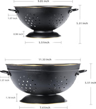 Load image into Gallery viewer, Elegant Matte Black Colanders - Rust-Resistant Metal Strainer Set for All Foods