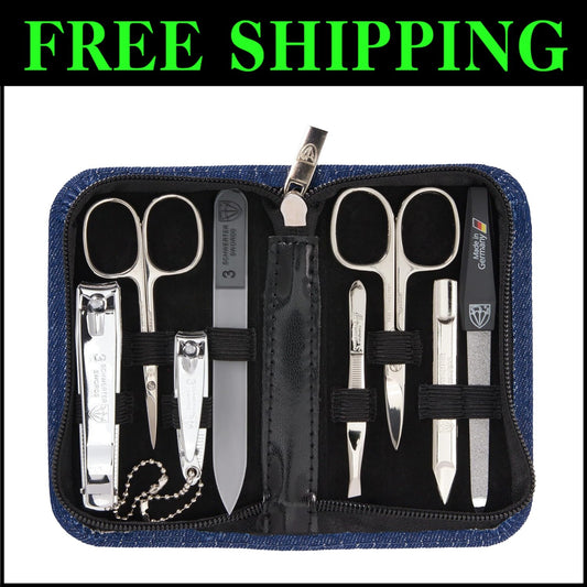 German Engineering 8-Piece Nail Care Set - Travel Friendly with Stylish Case