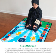 Load image into Gallery viewer, Interactive Educational Prayer Mat for Kids - Learn Salah with Fun Designs