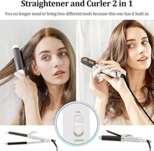 Load image into Gallery viewer, Compact Dual Voltage Travel Styler – Curling Iron with EU Plug &amp; Argan Infusion