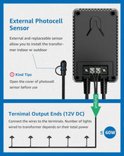 Load image into Gallery viewer, 60W Low Voltage Landscape Transformer with Timer &amp; Weatherproof Photocell Sensor