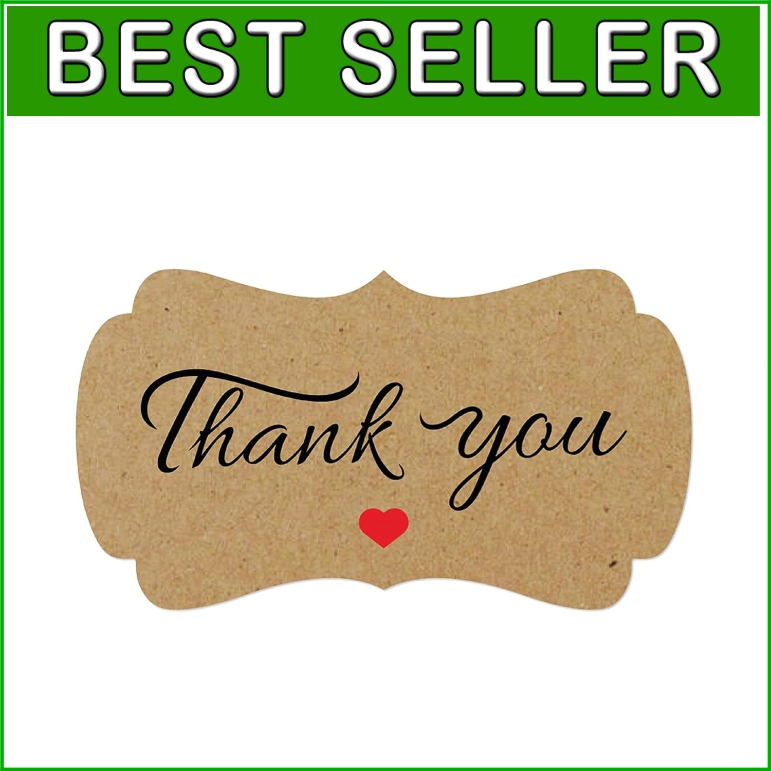2.25"x1.25" Eco-Friendly Kraft Thank You Stickers - 5000 Pack for Small Ventures