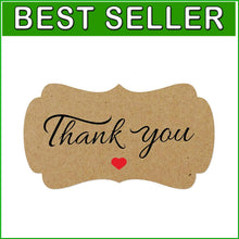 Load image into Gallery viewer, 2.25"x1.25" Eco-Friendly Kraft Thank You Stickers - 5000 Pack for Small Ventures