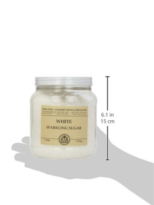 Elegant Sparkling White Sugar Sprinkles, 3.4 lb Jar for Baking & Decorating