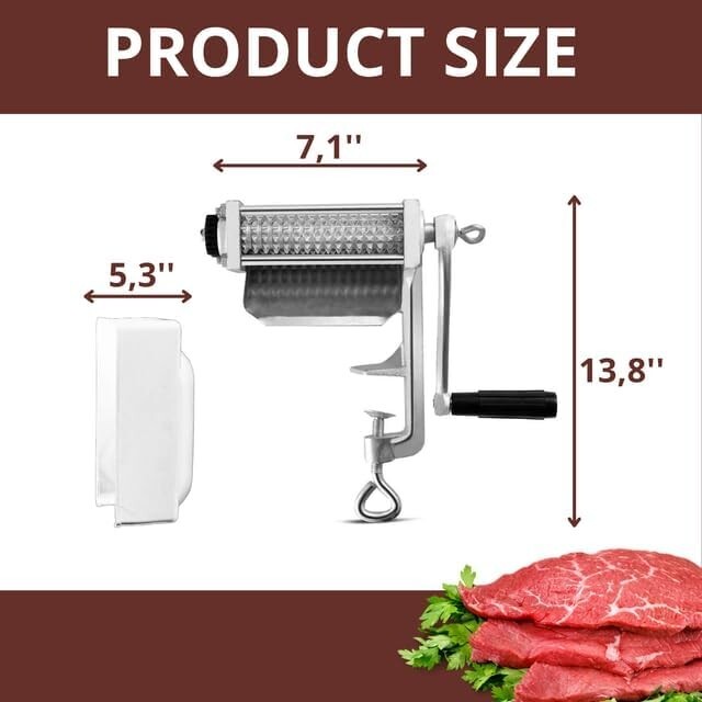Versatile Meat Tenderizer Tool – Heavy-Duty Clamp-On Cuber for Perfect Marinades