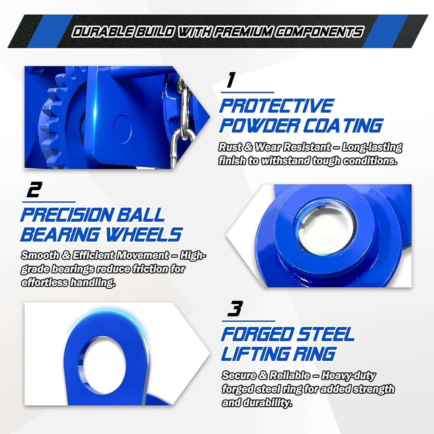 1 Ton Heavy-Duty Chain Hoist Trolley - Ideal for Warehouses & Construction Sites