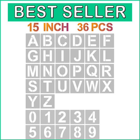 Eco-Friendly 15-Inch Stencils for Letters & Numbers - Perfect for Crafts