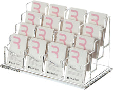 Load image into Gallery viewer, Acrylic Business Card Holder - 16 Slots Clear Desk Organizer for Professionals