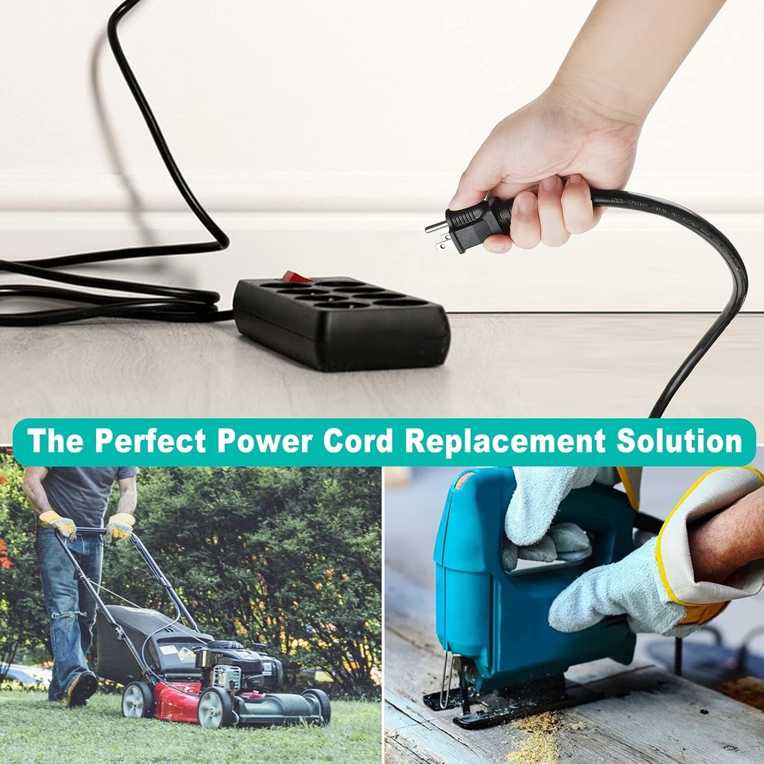 Versatile 15 FT 20 Amp Replacement Power Cord - Ideal for DIY and Appliance Use