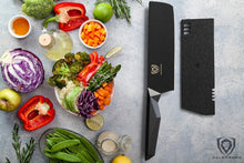 Load image into Gallery viewer, High-Performance 7-Inch Nakiri Knife - Black Titanium Coated &amp; Comfortable Grip