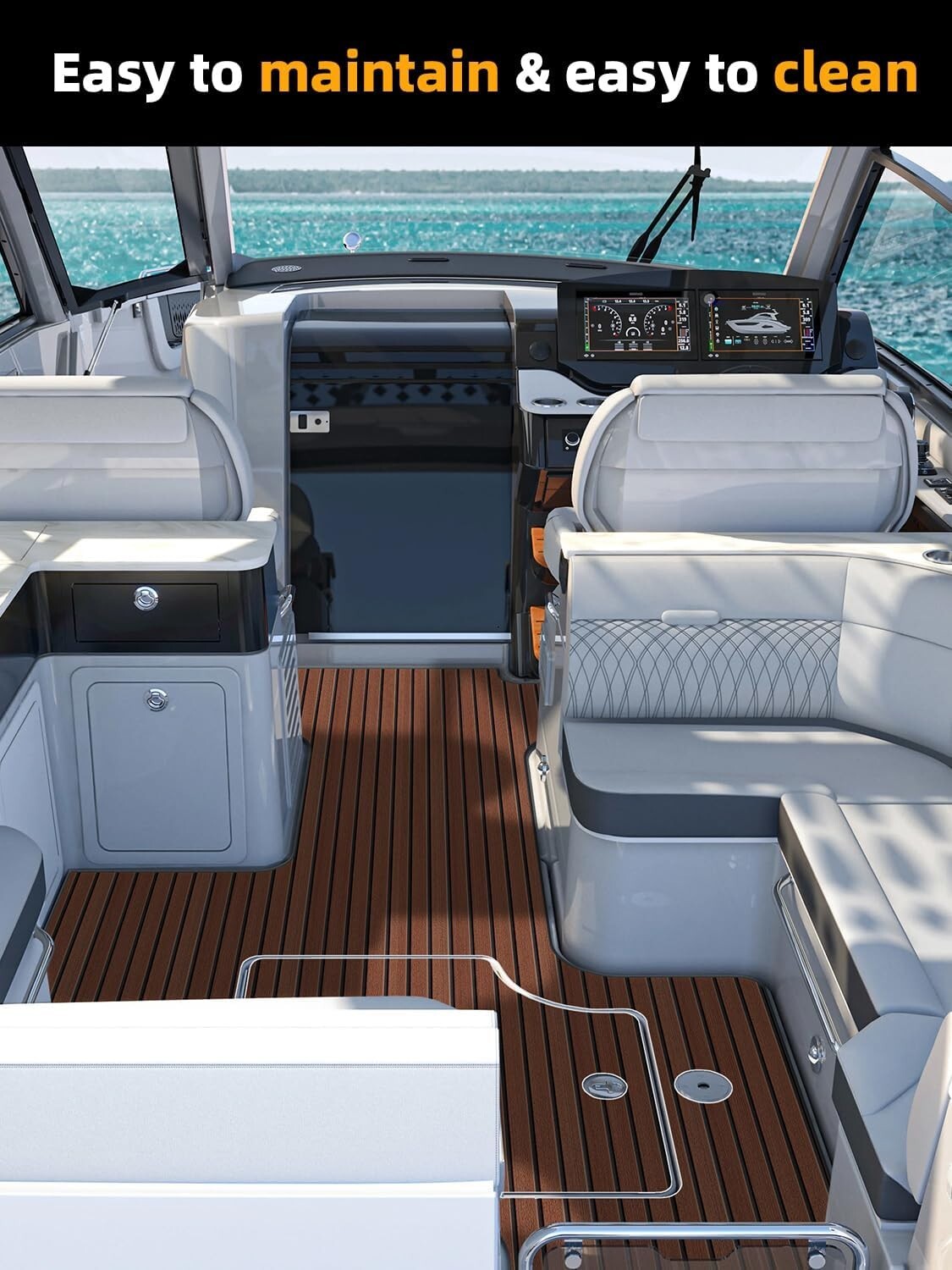 Customizable EVA Marine Decking - Self-Adhesive Faux Teak for Yachts & Kayaks