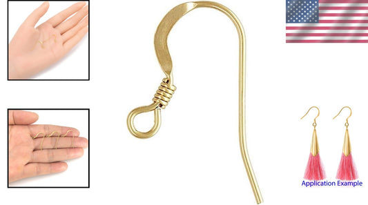 Elegant 18k Yellow Gold Plated Earring Hooks - 50pcs Heavy Duty Sterling Silver