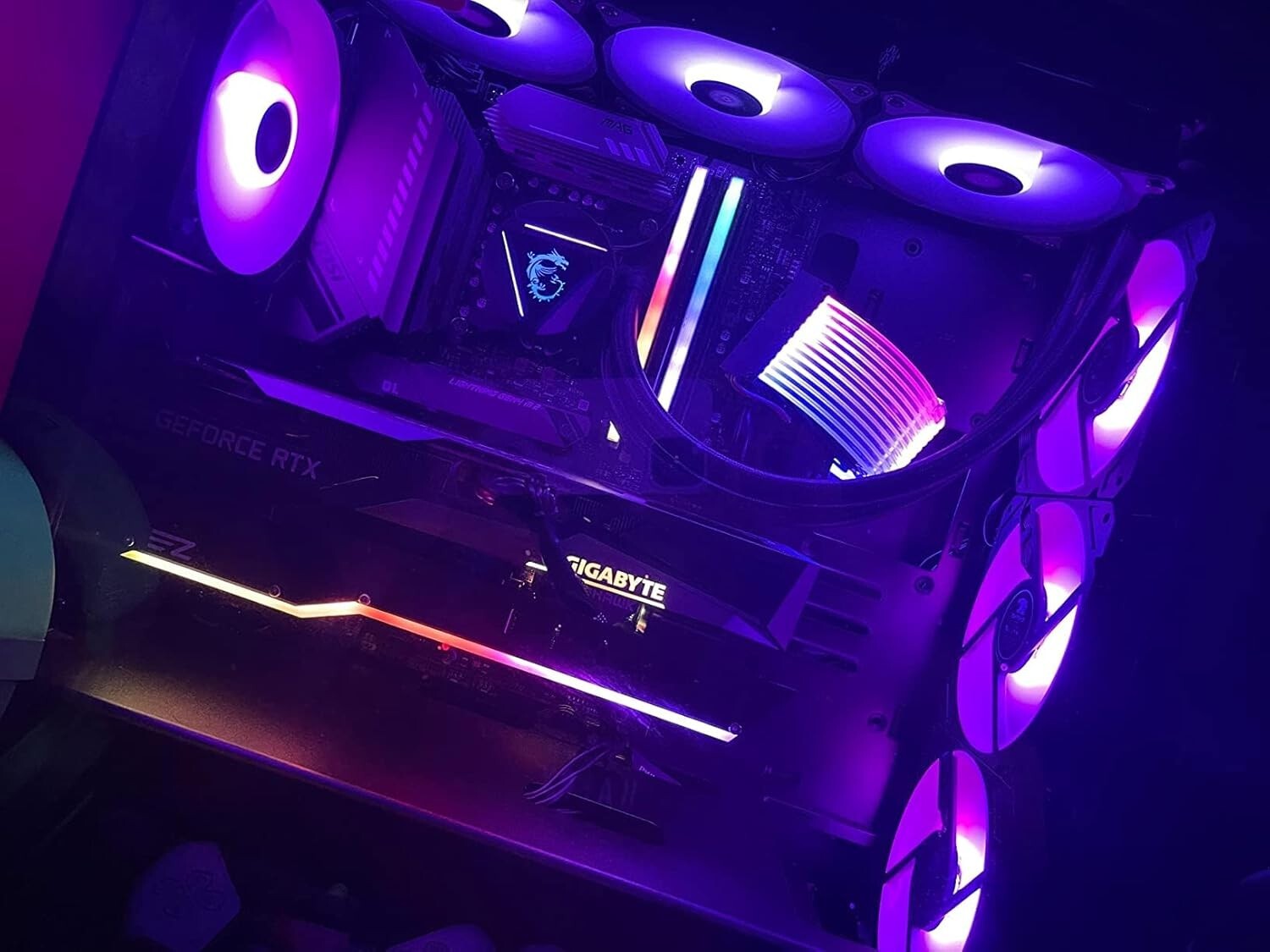 Durable 120mm PC Fans with Gold Wire LEDs - Silent Operation & 30,000 Hour Life