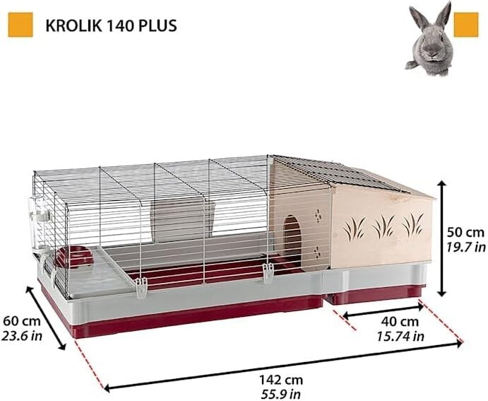 Complete Rabbit Starter Kit: 55.9' Extra-Large Cage with Hutch & Accessories