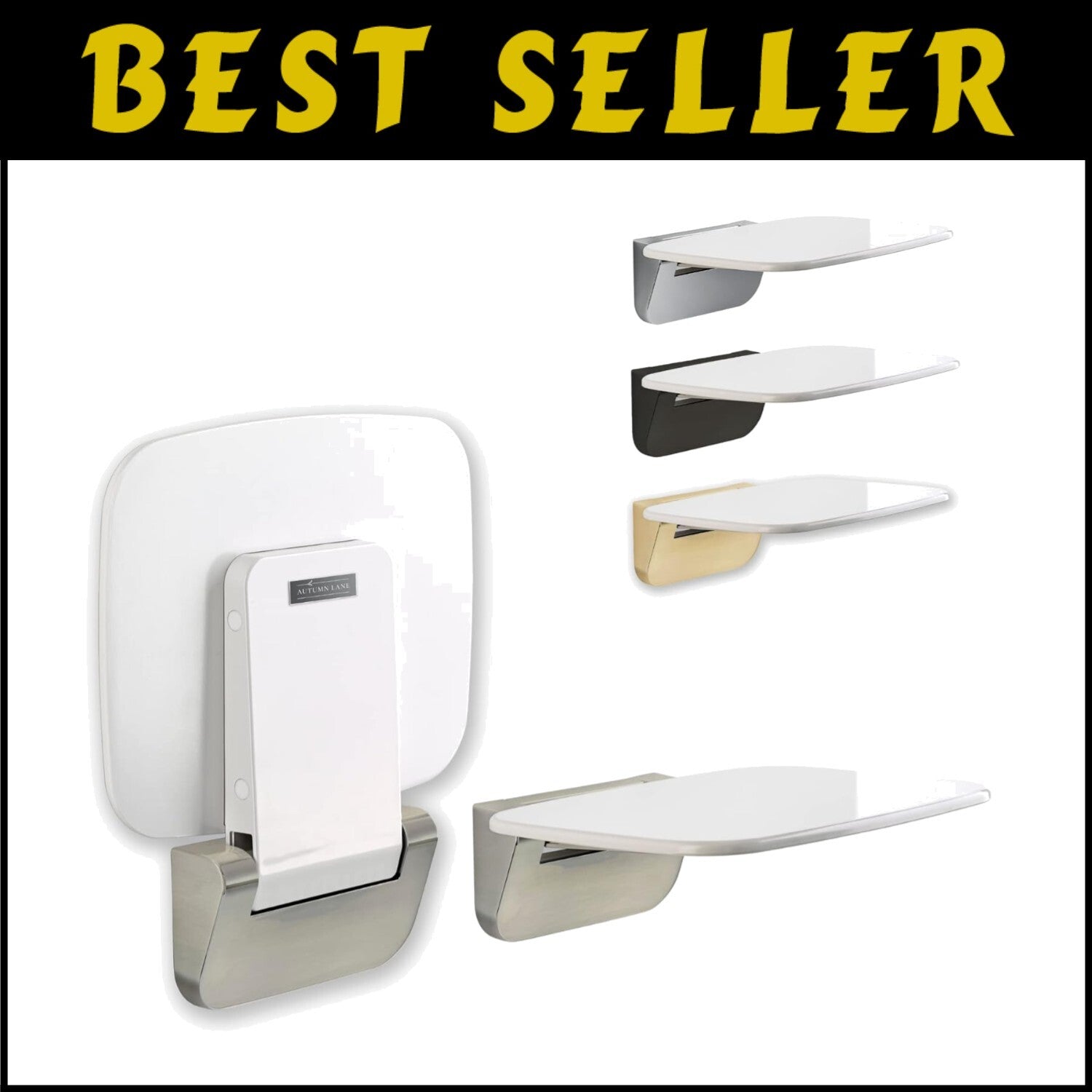 Compact & Modern Shower Bench - Fold Down Shower Seat with 350lbs Capacity