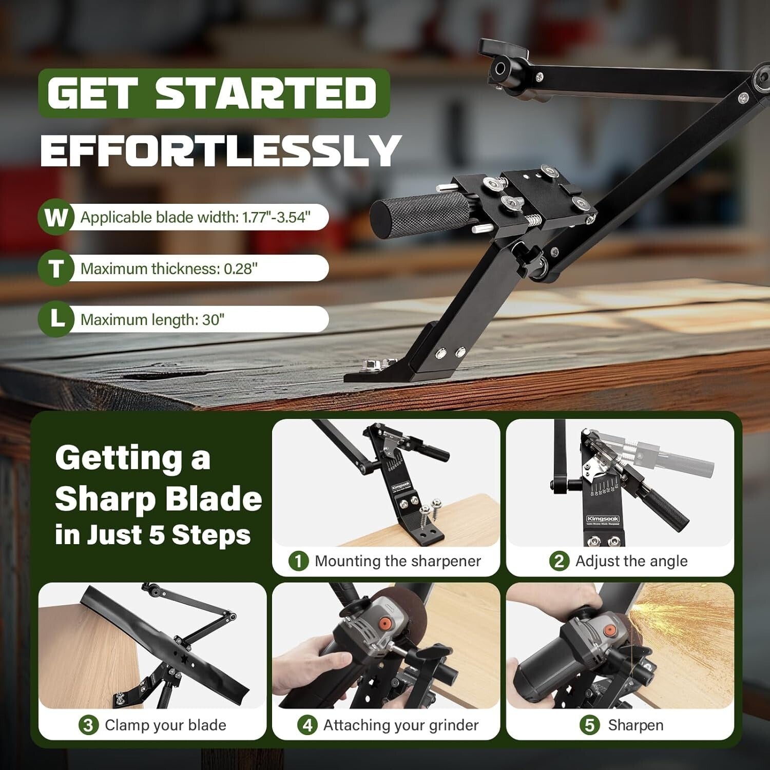 Versatile Lawn Mower Blade Sharpener with Balancer - Elevate Your Mowing Game