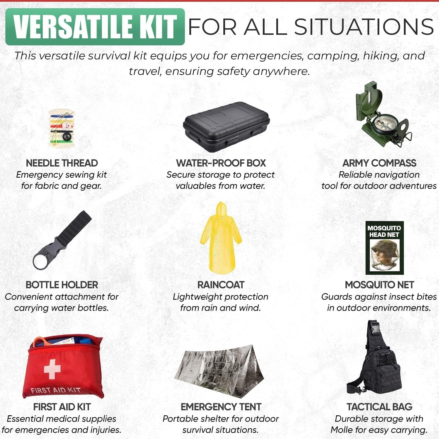 Durable Survival Kit Pro: Emergency Essentials for Adventurers & Outdoor Lovers