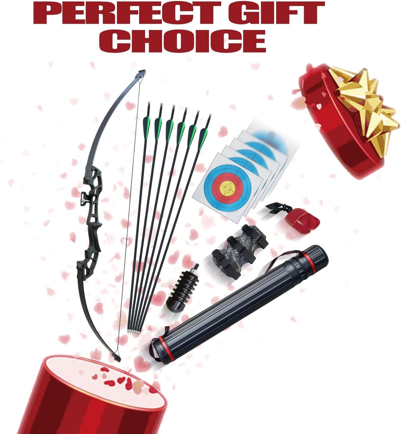 Ergonomic Right-Hand Purple Bow with 6 Arrows - Archery Set for All Skill Levels